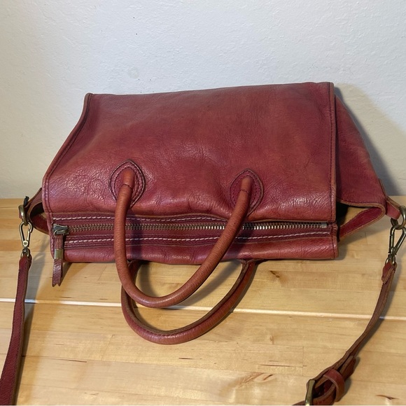 1937 Accessories Camden Satchel Doctors Bag Red Burgundy Leather - Picture 6 of 15